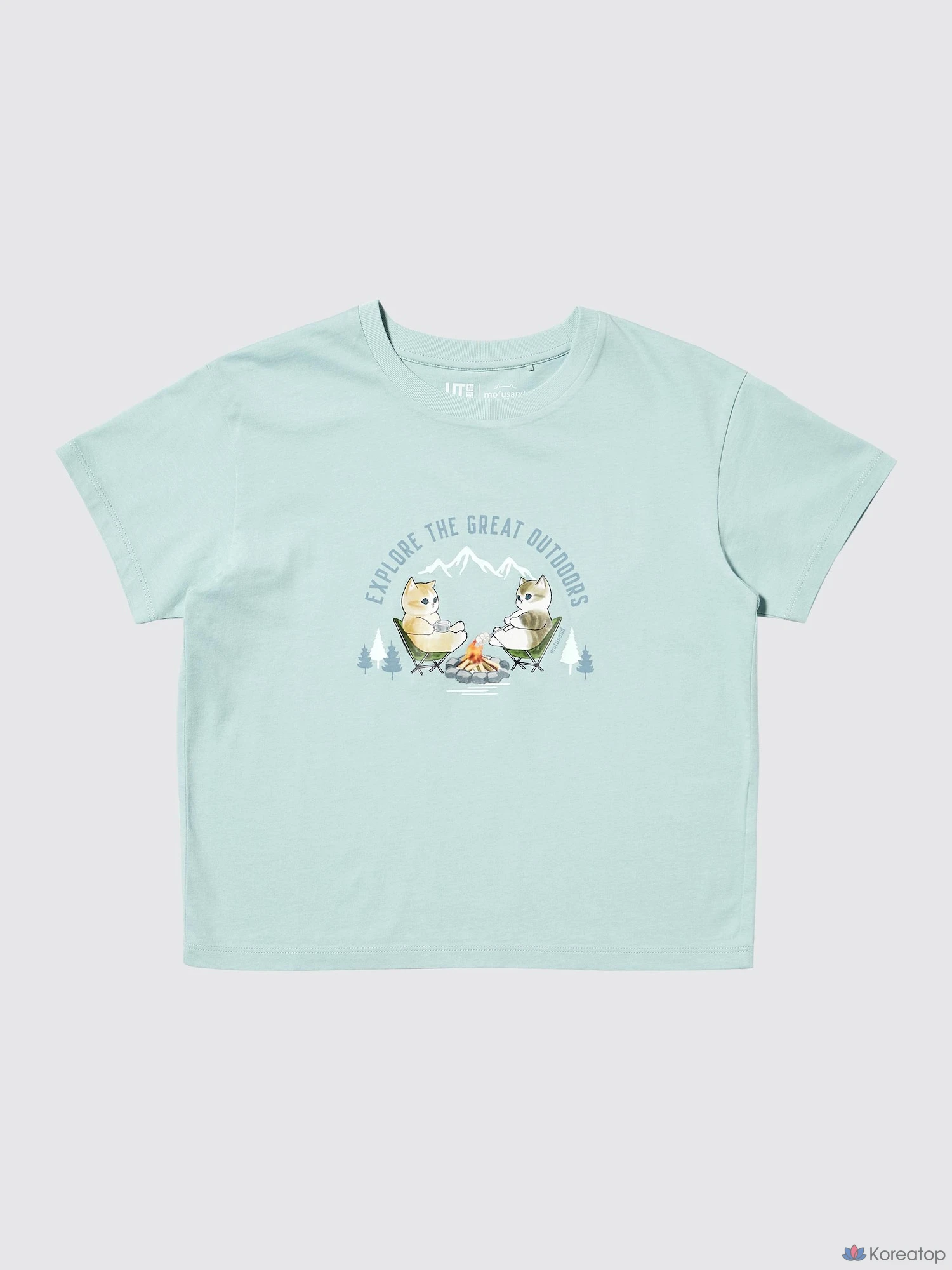 Футболка для девочек Uniqlo mofusand UT Graphic T-Shirt, серый