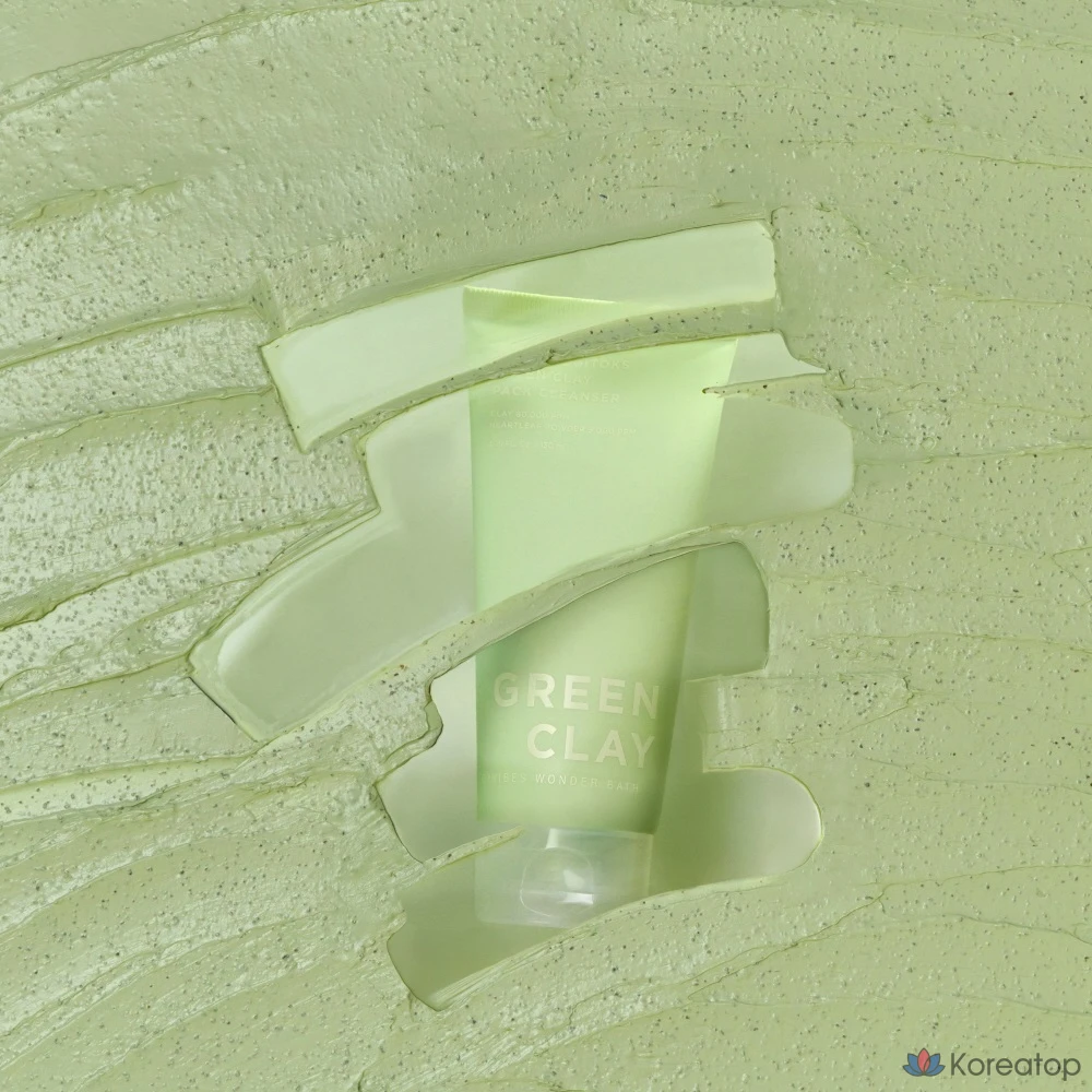 Очищающая глиняная маска Wonder Bath Super Vegitoks Green Clay Pack Cleanser, 130 мл, 1 шт.