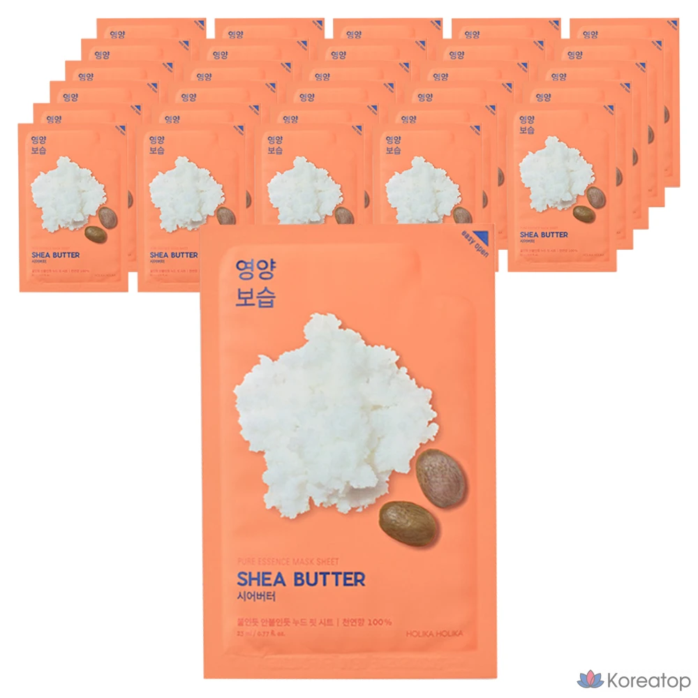 Тканевая маска для лица Holika Holika Pure Essence Mask Sheet Shea Butter, 40 шт.