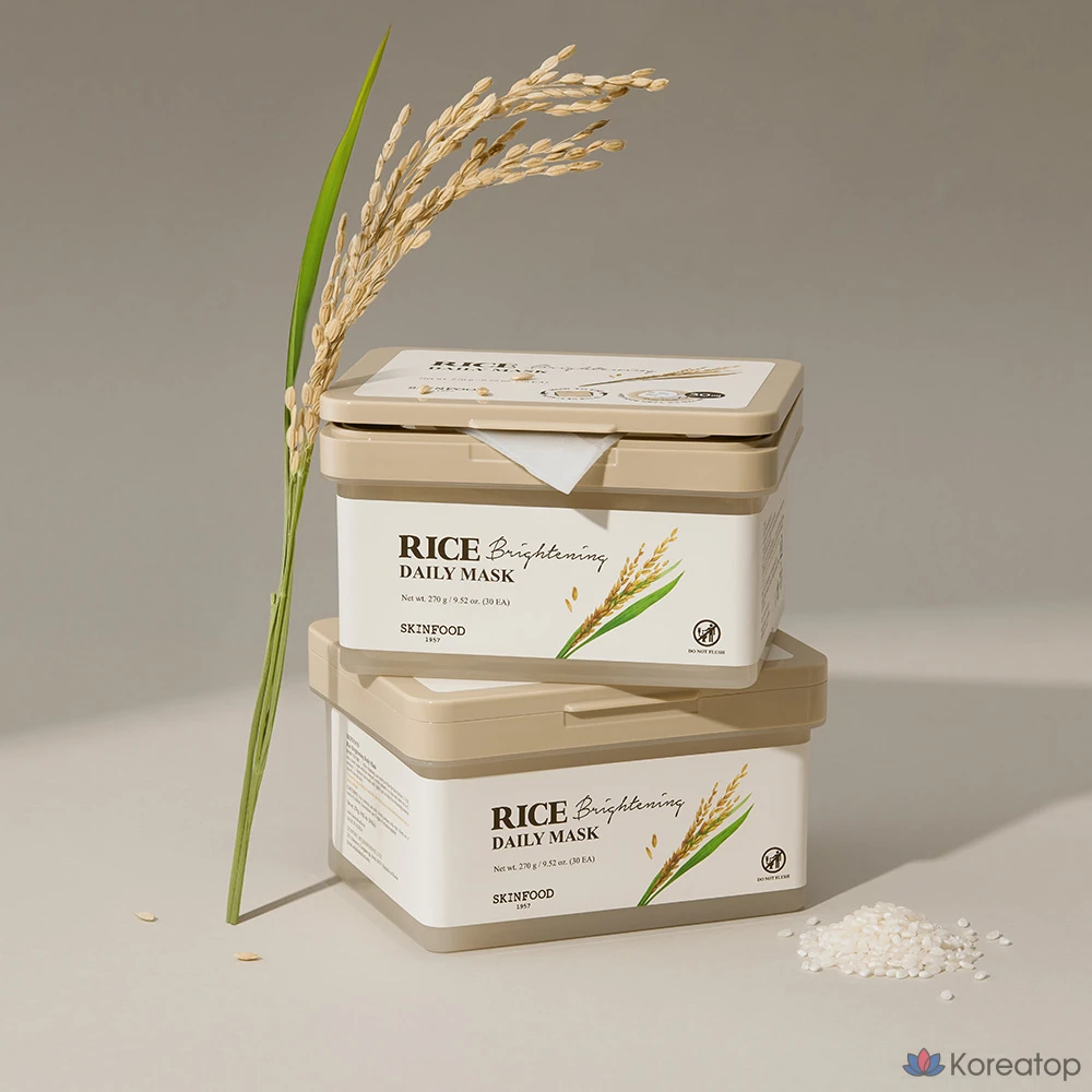 Тканевая маска для лица Skinfood Rice Brightening Daily Mask, 30 шт., фото 3
