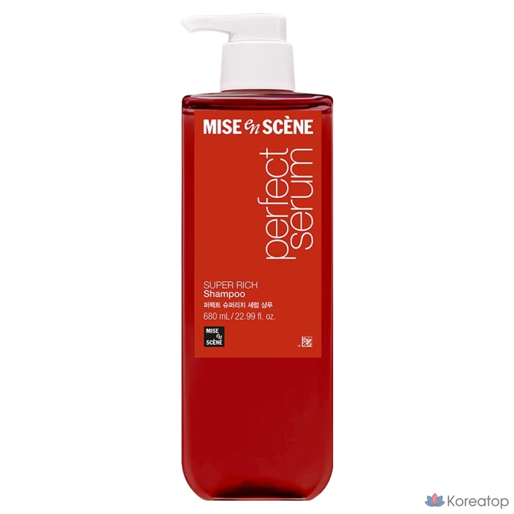 Шампунь Mise en Scene Perfect Super Rich Serum для интенсивного восстановления поврежденных волос, аромат Floral Musk, 680 мл, 1 шт.