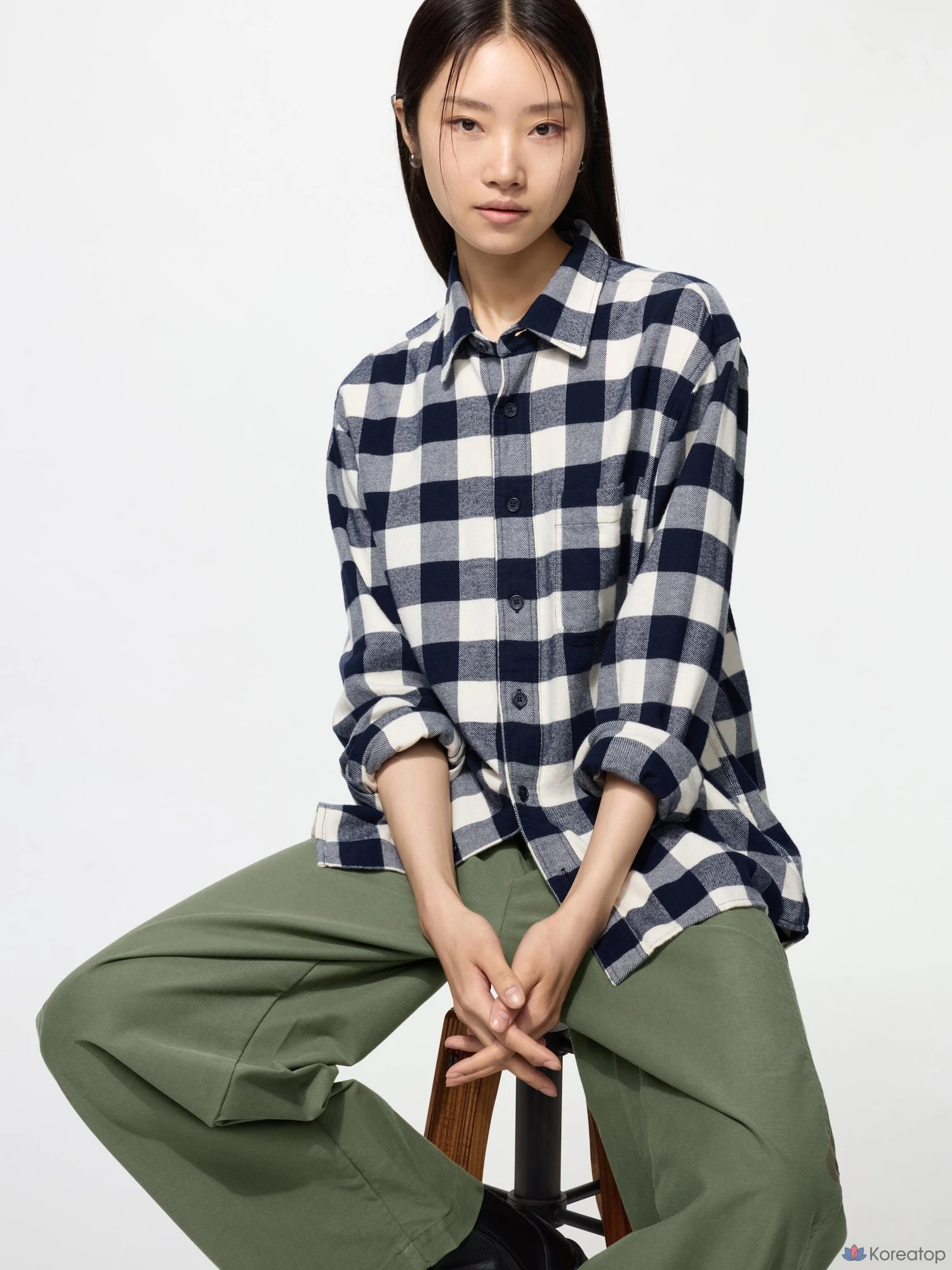 Фланелевая рубашка Uniqlo Block Check, фото 4