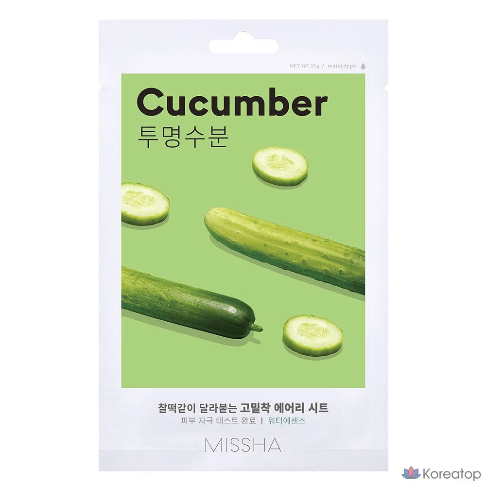 Тканевая маска для лица Missha Airy Fit Sheet Mask Cucumber, 1 шт.