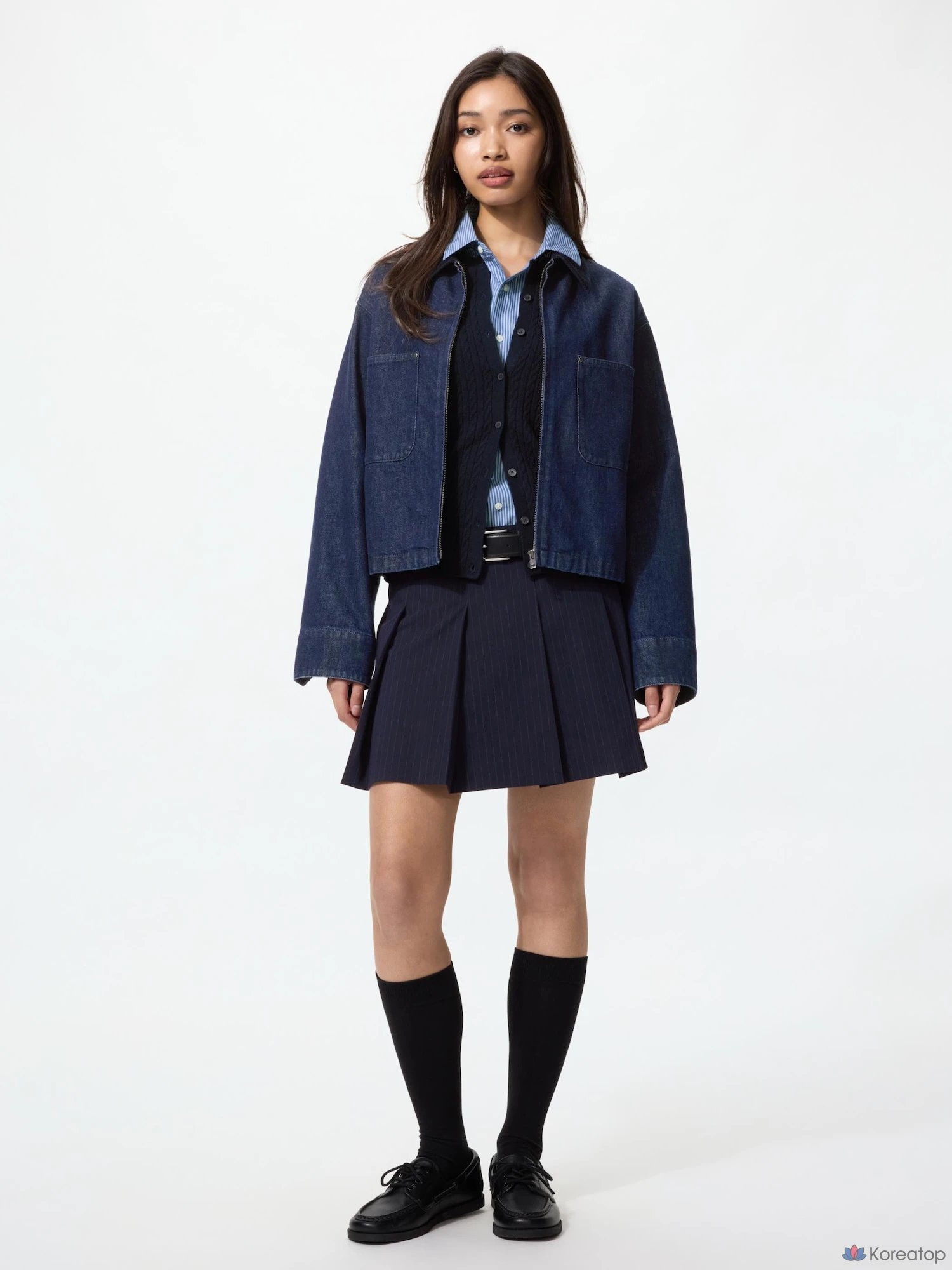 Юбка-шорты Uniqlo Pleated Skorts, в полоску