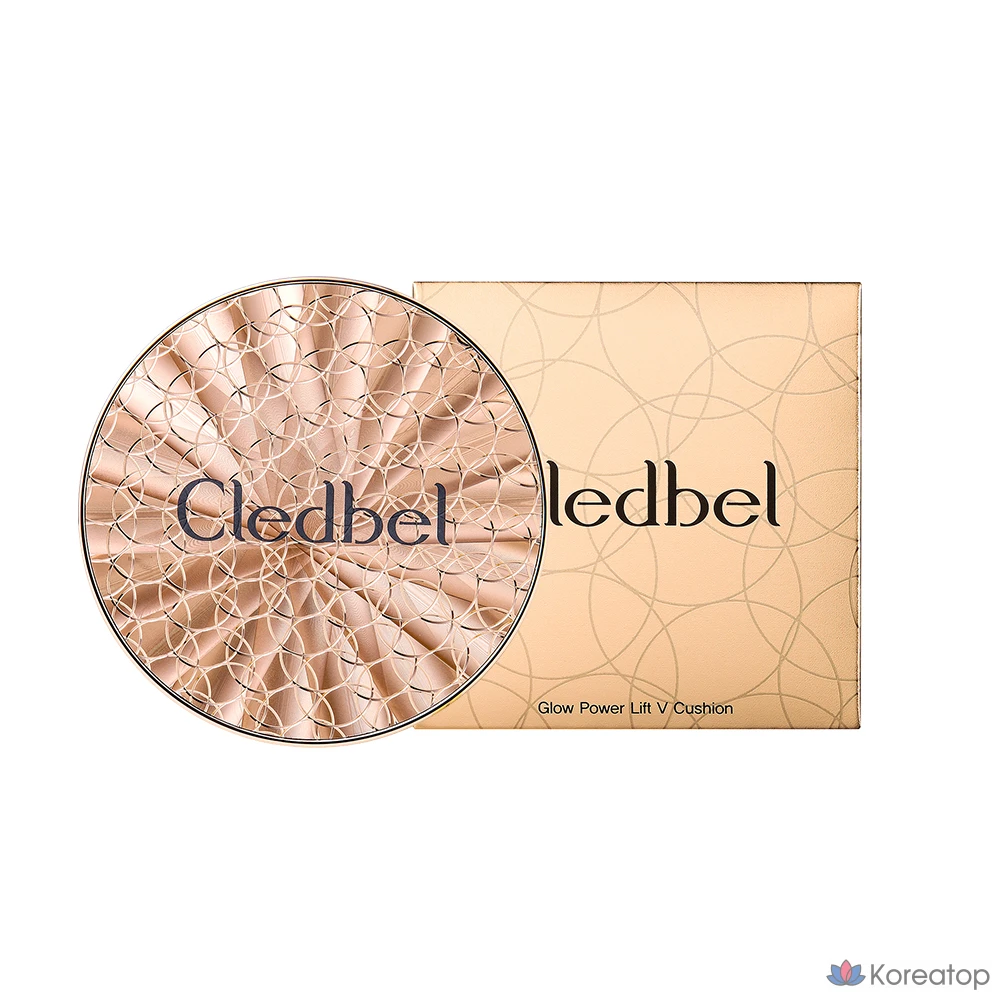 Кушон Cledbel Glow Power Lift V Cushion, оттенок 23 Natural Gold Beige + Rose Gold, 13 г + refill, 1 шт.