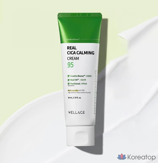 Крем для лица WELLAGE Real Cica Calming 95 Cream, 80 мл, 1 шт.