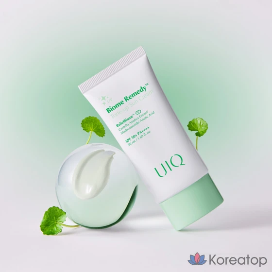Солнцезащитный крем UIQ Biome Remedy Tone-Up, оттенок Green, 50 мл, 1 шт., фото 2