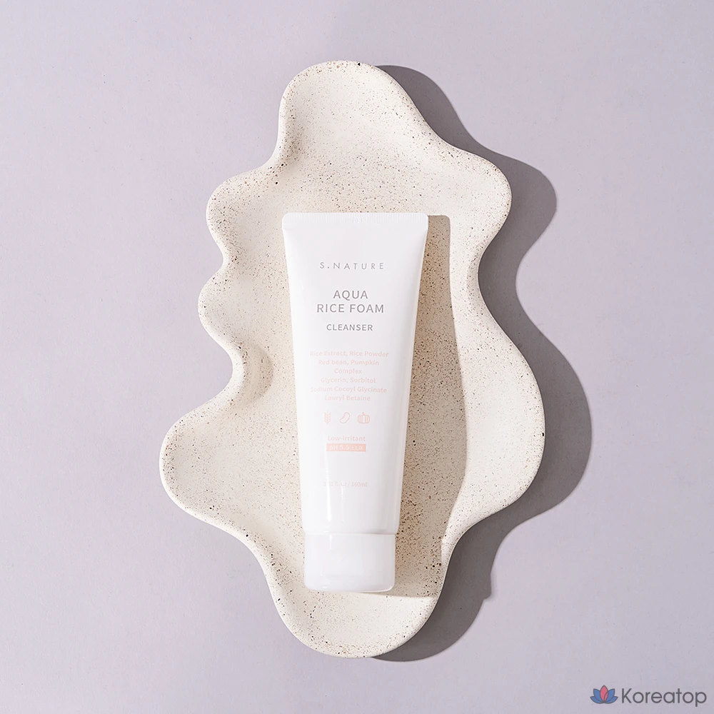 Очищающая пенка S.NATURE Aqua Rice Low pH Cleansing Foam, 160 мл, 1 шт.