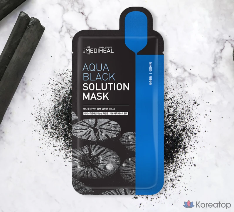 Тканевая маска для лица MEDIHEAL Aqua Black Solution Mask, 23 мл, 15 шт.