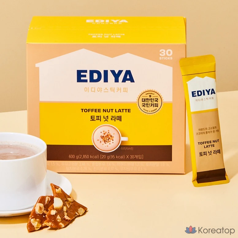Напиток в порошке EDIYA Beanist Toffee Nut Latte, 20 г, 30 шт., фото 2