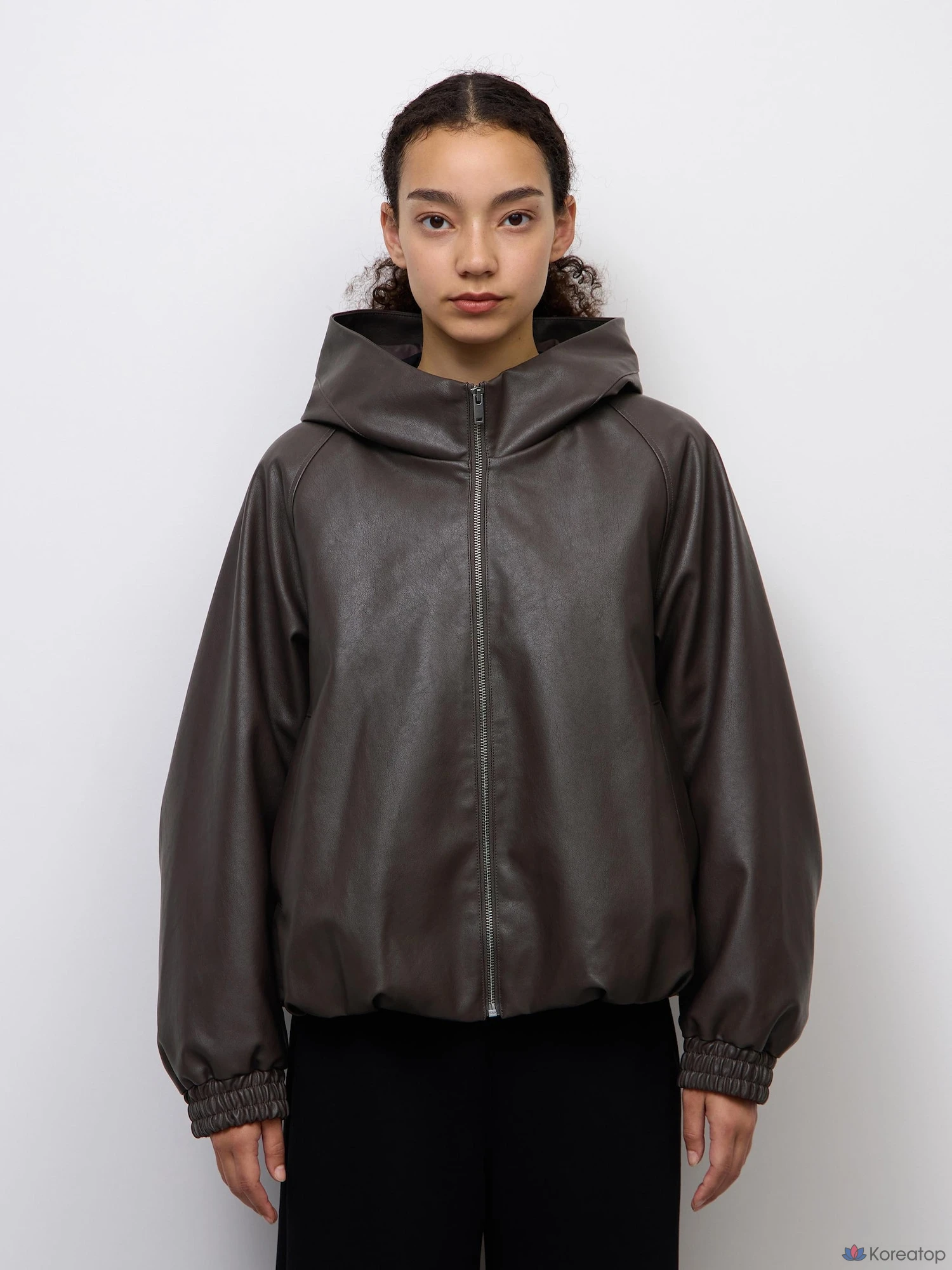 Куртка Uniqlo Fake Leather Balloon Hem, фото 4