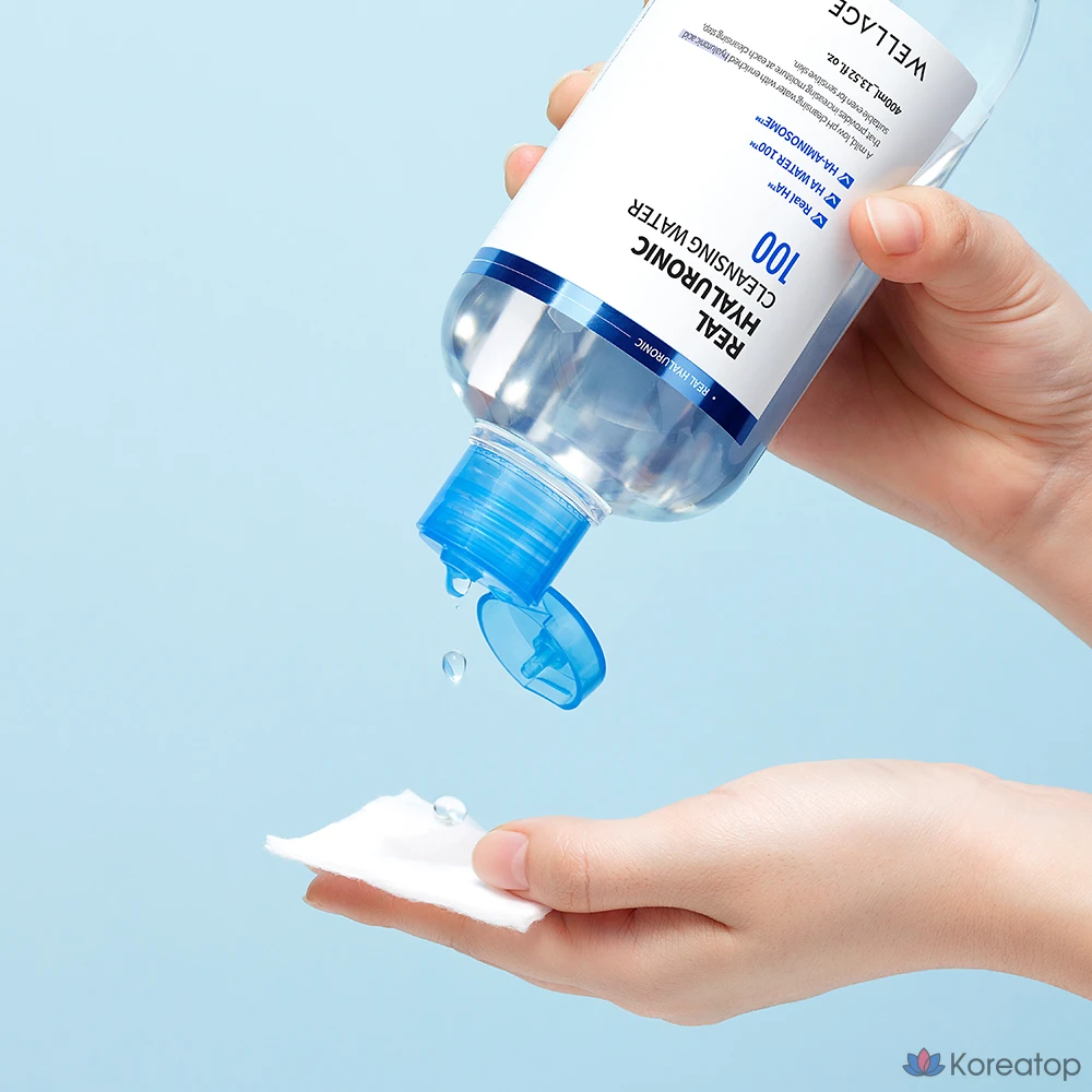 Очищающая вода WELLAGE Real Hyaluronic Cleansing Water, 400 мл, 1 шт.