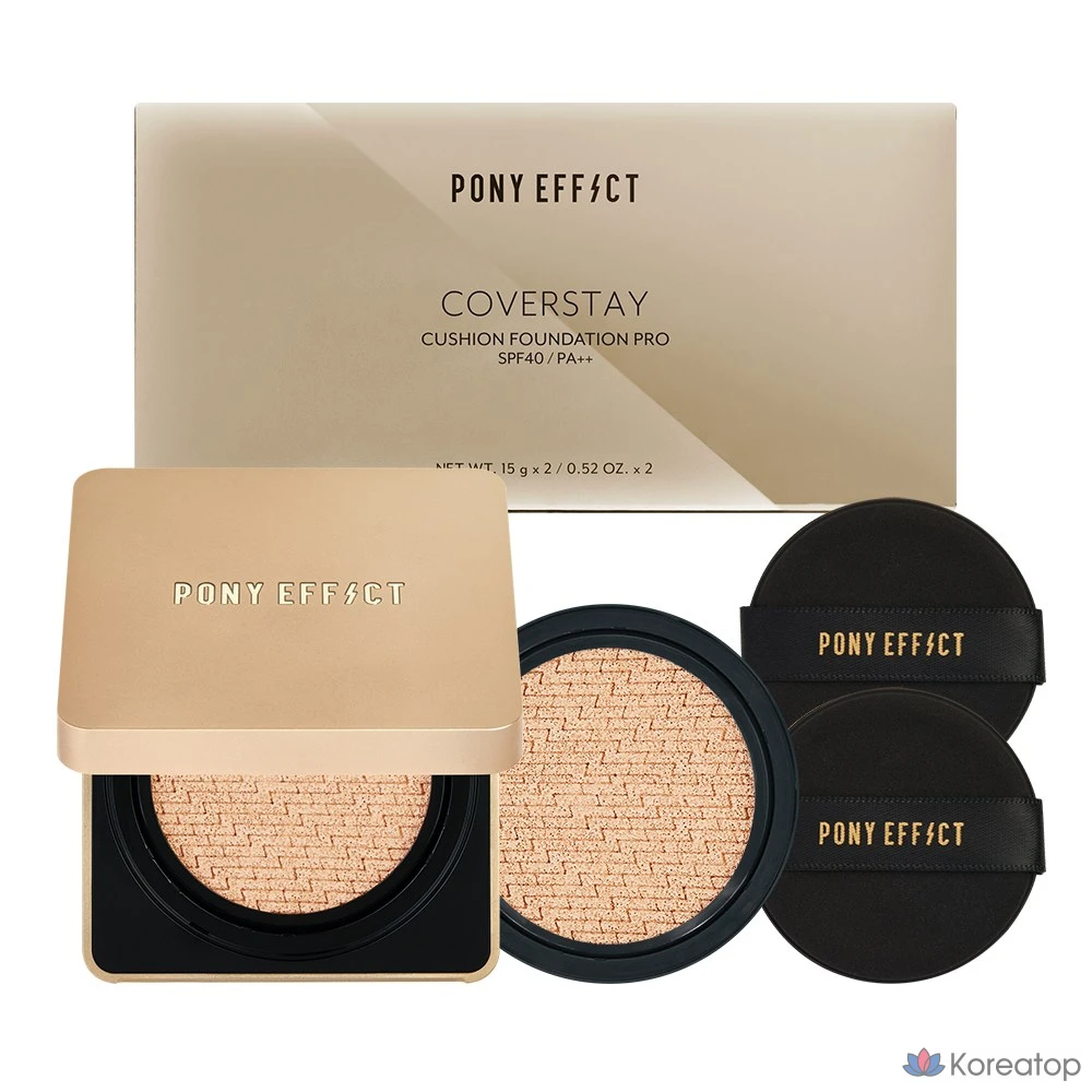 Кушон Pony Effect Coverstay Cushion Foundation PRO, оттенок Rosy Ivory, 15 г + 15 г, 1 шт.