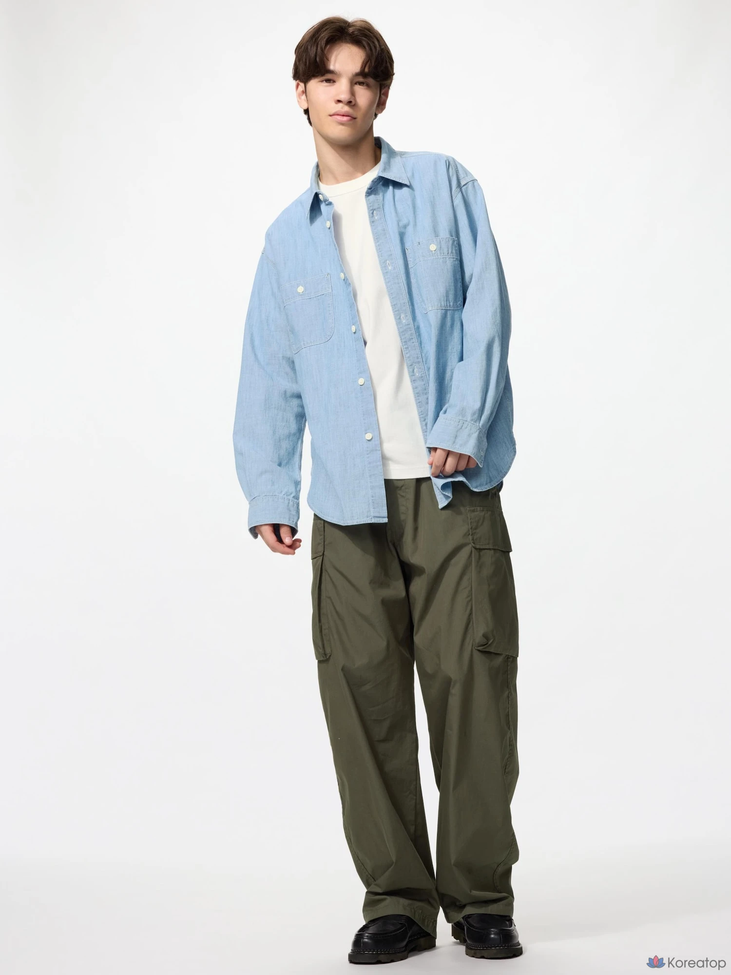 Рубашка-овершот Uniqlo Chambray Overshirt