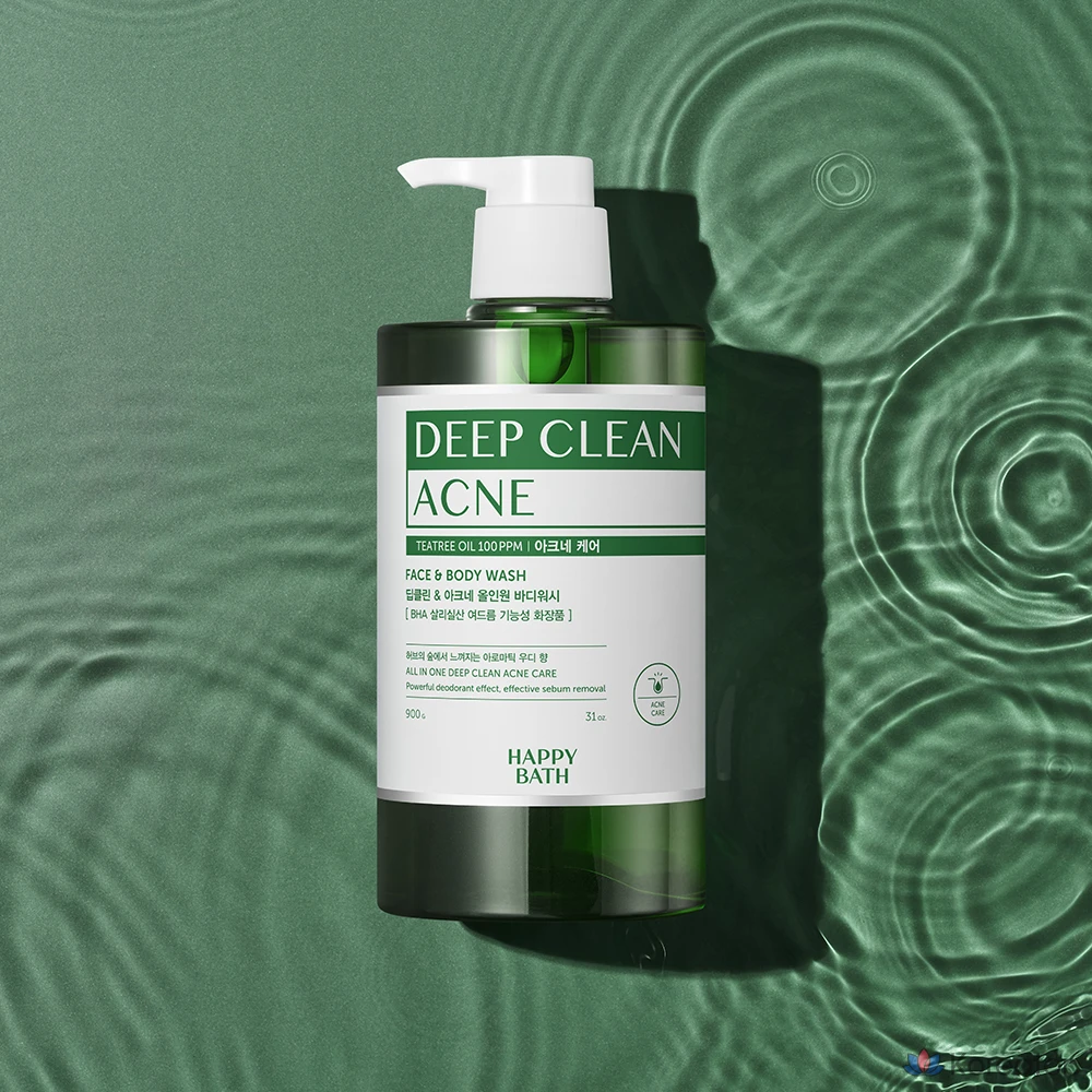 Гель для душа Happy Bath Deep Clean Tea Tree Acne Care All-in-one Body Wash Aromatic Woody, 900 г, 1 шт.