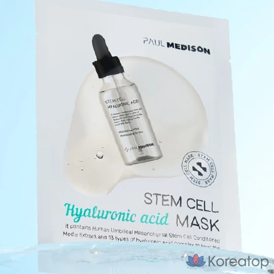 Тканевая маска для лица PAUL MEDISON Stem Cell Hyaluronic Acid Mask, 120 шт., фото 3