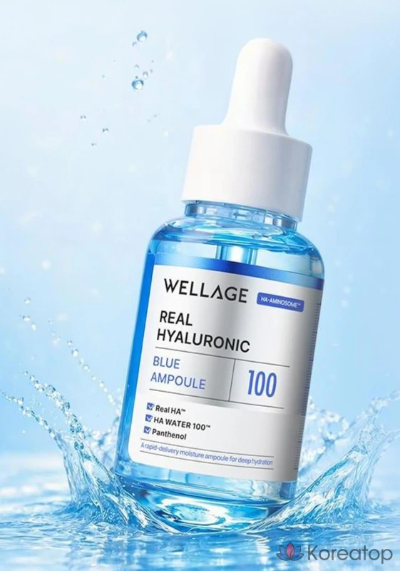 Набор для ухода WELLAGE Real Hyaluronic Skincare (Toner + Ampoule + Soothing Cream), 1 шт.