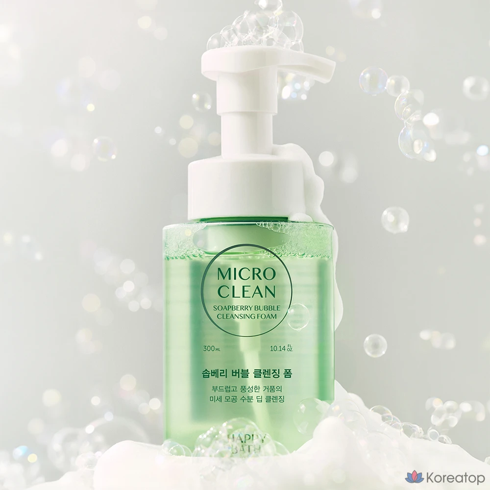 Очищающая пенка Happy Bath Micro Clean Soapberry Bubble Cleansing Foam, 300 мл, 1 шт.