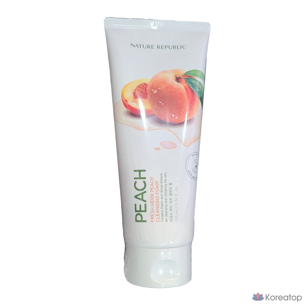 Очищающая пенка Nature Republic Fresh Herb Peach Cleansing Foam, 170 мл, 1 шт.