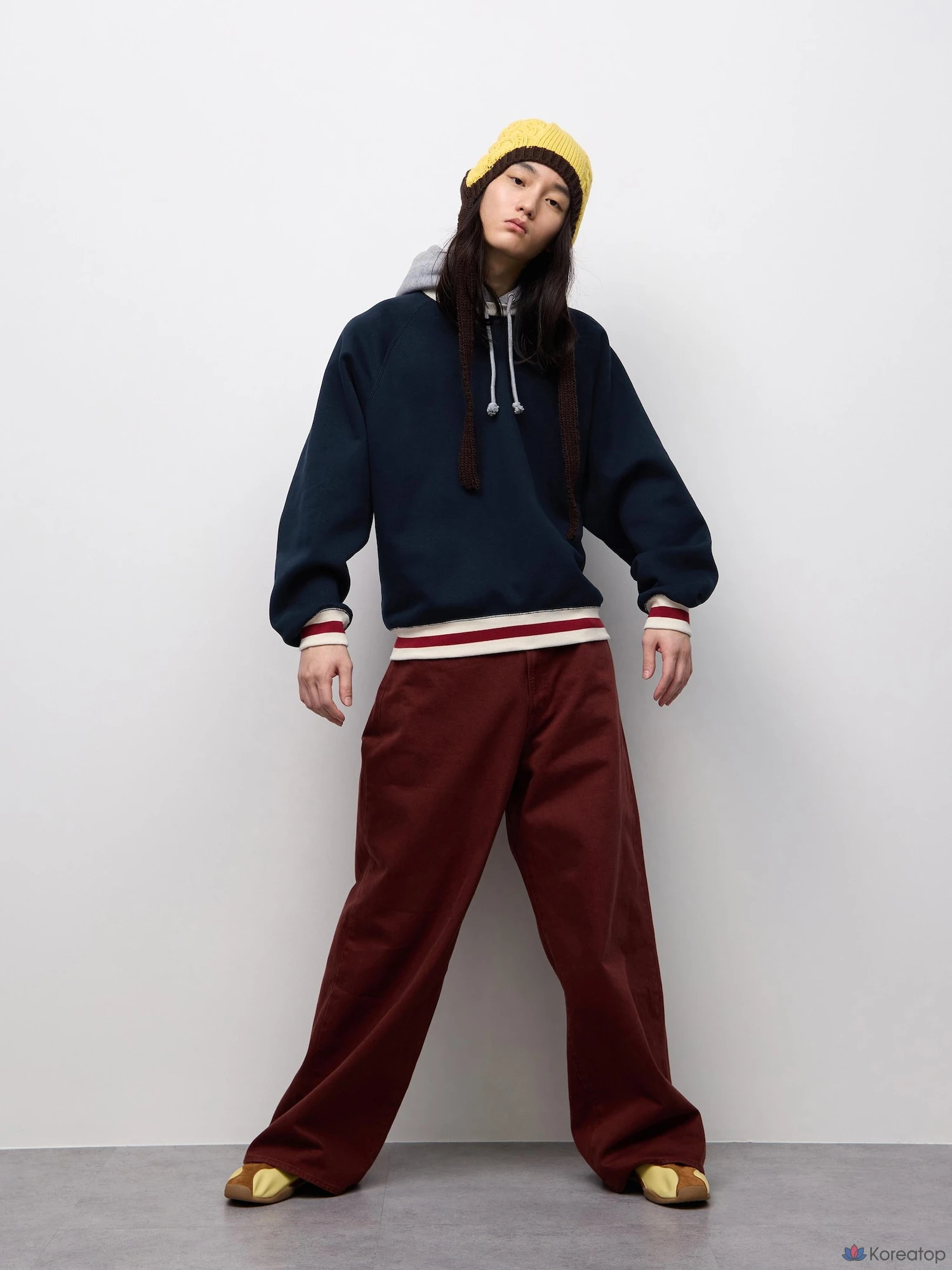 Худи Uniqlo Heavyweight Sweat Cocoon Hoodie, двухцветный