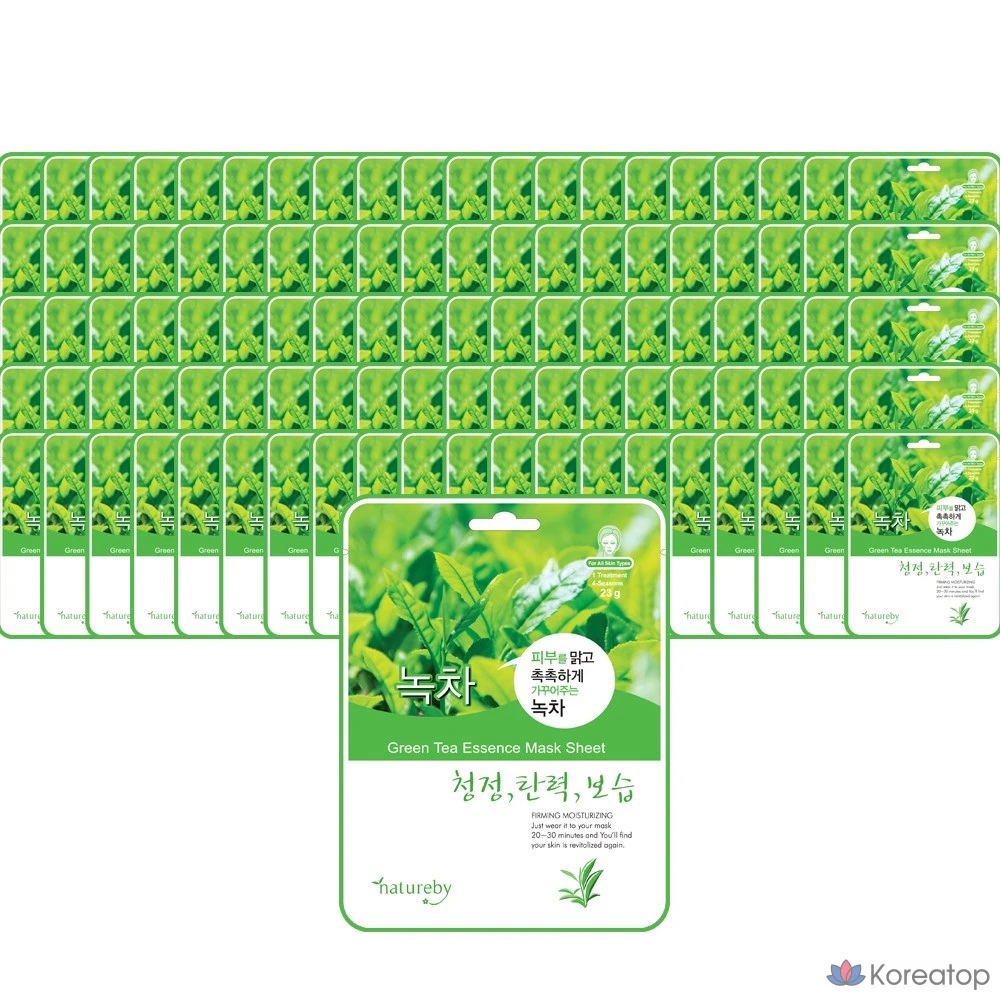 Тканевая маска для лица Natureby Green Tea Essence Mask, 100 шт.