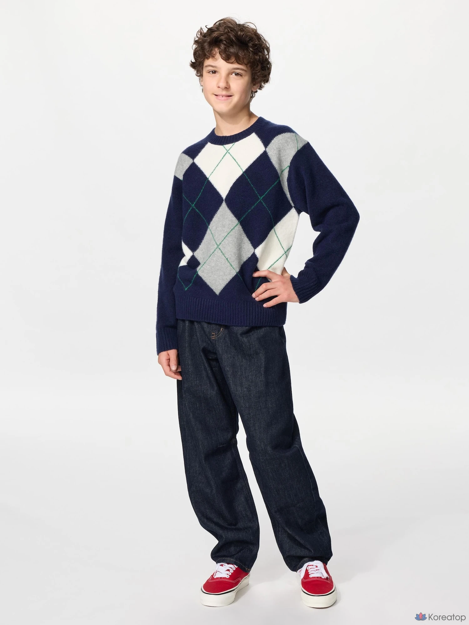 Свитер детский Uniqlo Souffle Yarn Sweater Argyle