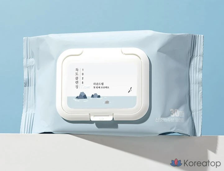 Очищающие салфетки Round Lab 1025 Dokdo Cleansing Tissue, 30 шт.