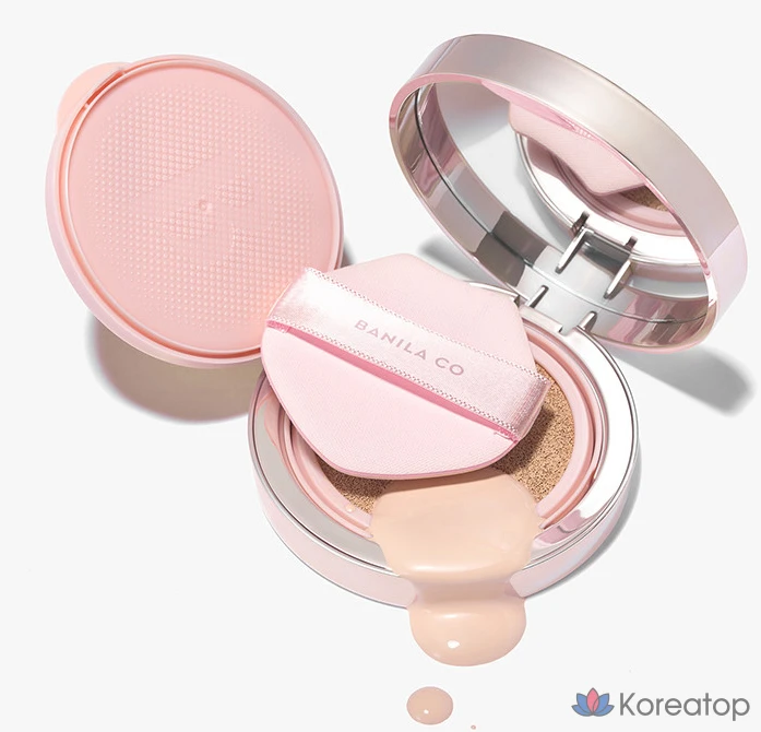 Спонж для нанесения тонального средства BANILA CO Essence Skin Cushion Puff, оттенок Pink, 1 шт.