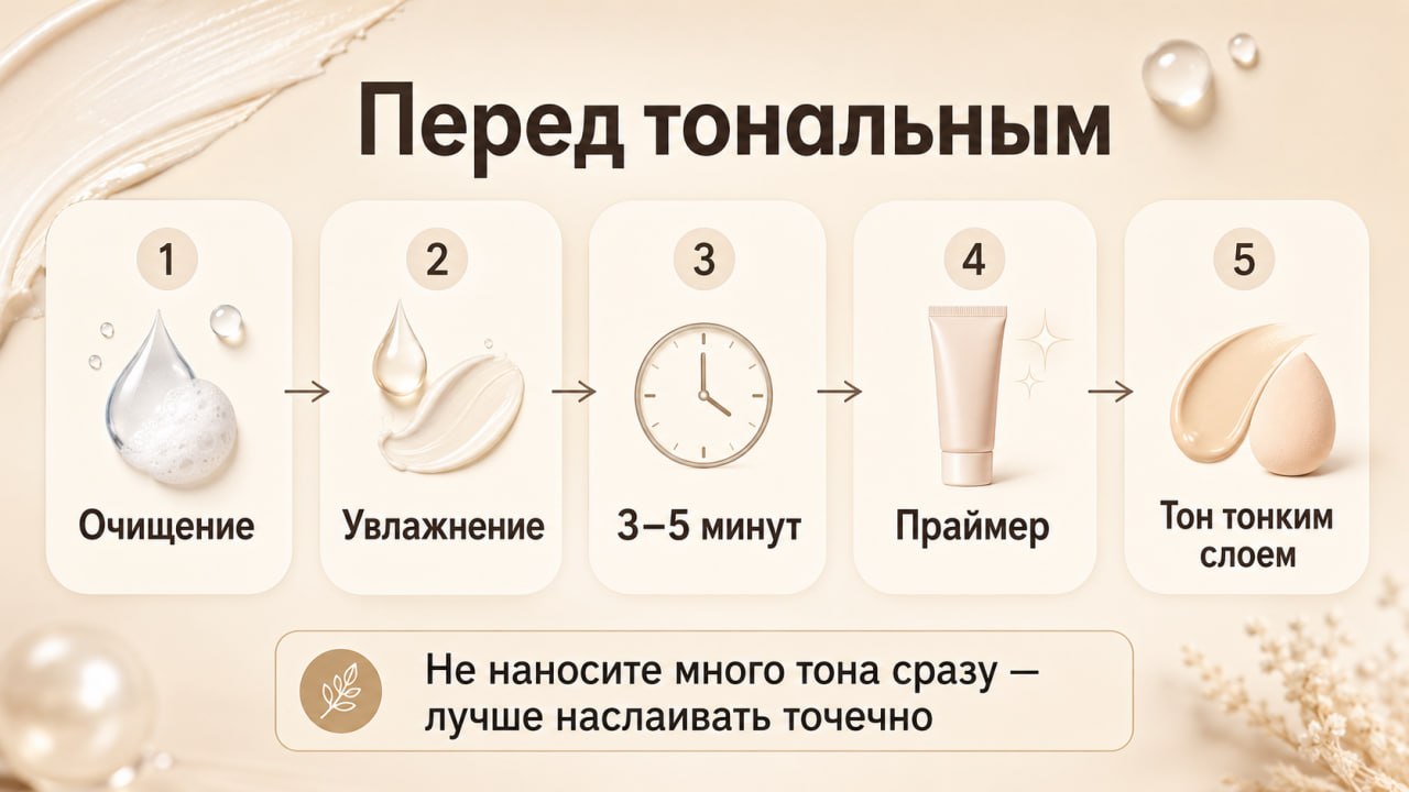 Порядок действий перед нанесением тонального крема
