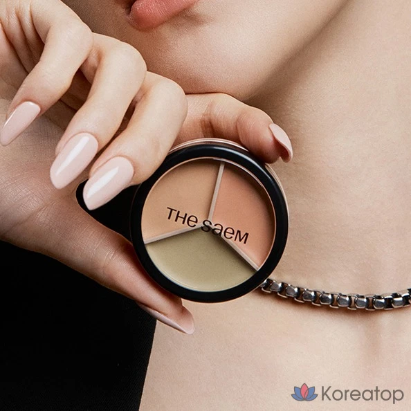 Консилер The Saem Cover Perfection Triple Pot Concealer, оттенок 01 Correct Beige, 13.5 г, 1 шт.
