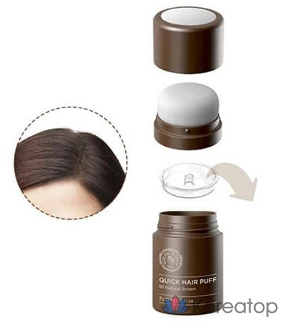 Пудра для волос The Face Shop Quick Hair Puff, оттенок Natural Brown, 7 г, 1 шт.