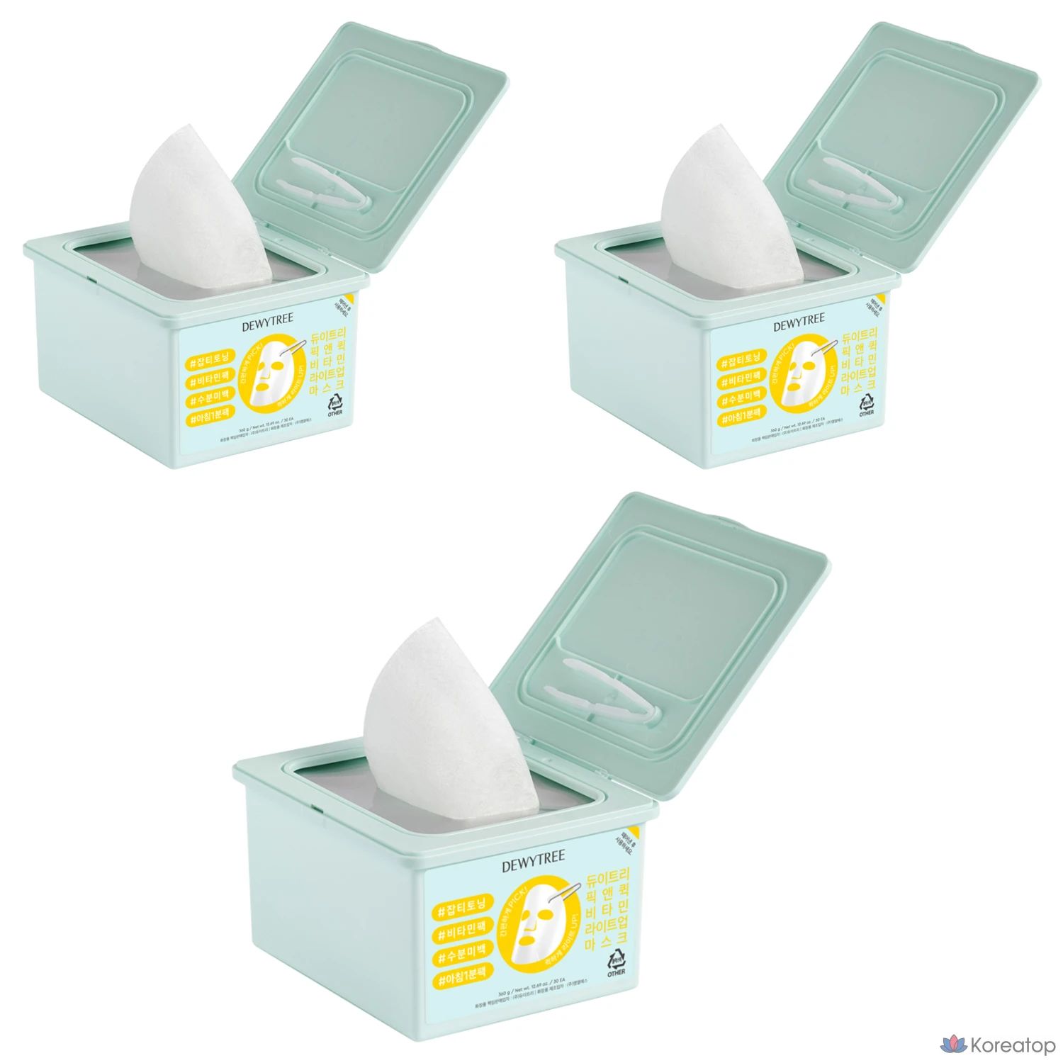 Тканевая маска для лица Dewytree Pick and Quick Vitamin Light Up Mask, 90 шт.