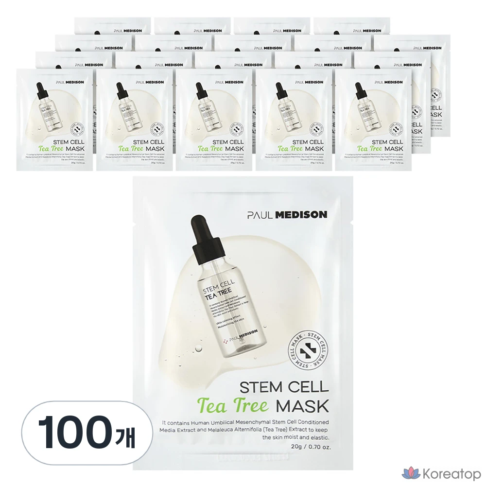 Тканевая маска для лица PAUL MEDISON Stem Cell Tea Tree Mask, 100 шт.