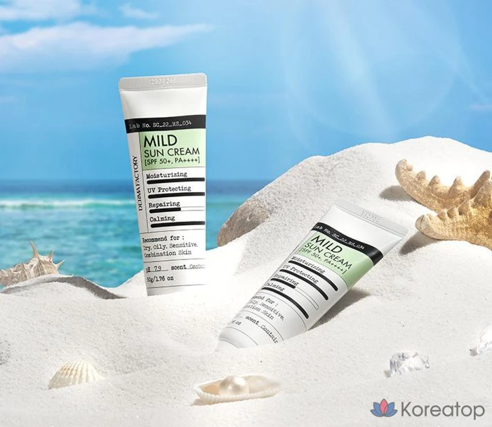 Солнцезащитный крем Derma Factory Mugija Cha Mild Cypress Water Sun Cream SPF50+ PA++++, 30 г, 1 шт.