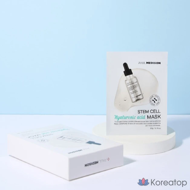 Тканевая маска для лица PAUL MEDISON Stem Cell Hyaluronic Acid Mask, 20 шт., фото 4