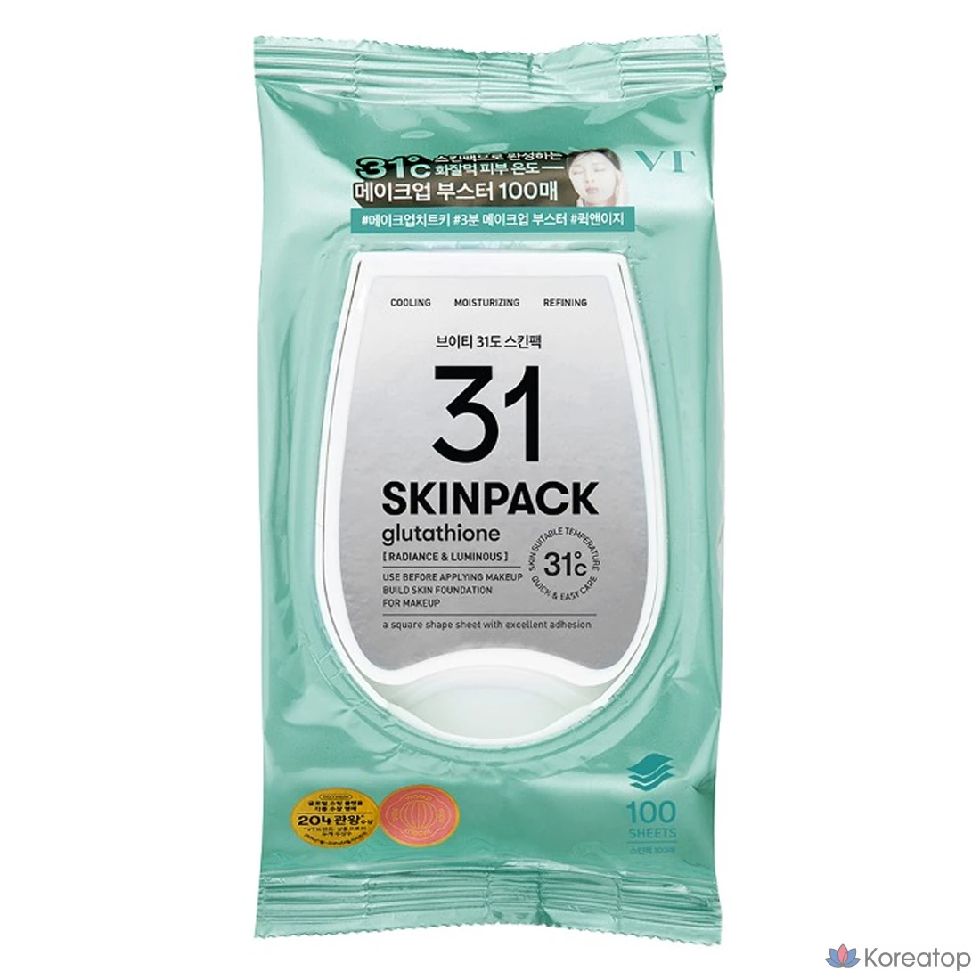 Тканевая маска для лица VT Cosmetics Mild 31 Degree Skin Pack, 100 шт.