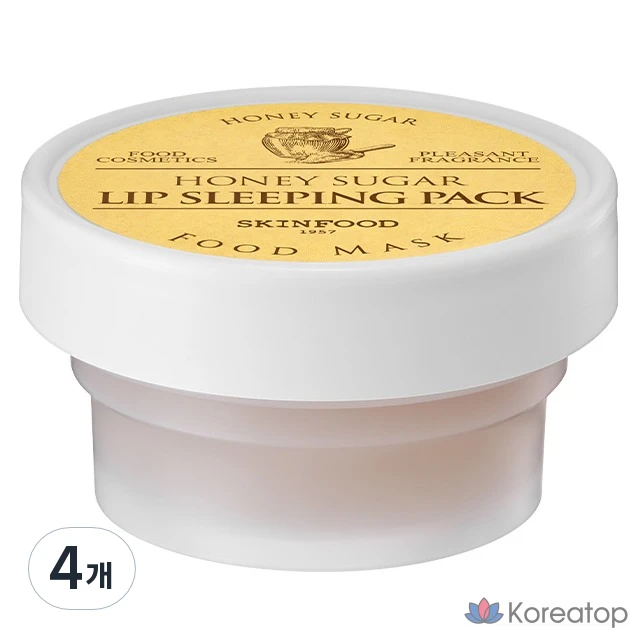 Бальзам для губ Skinfood Honey Sugar Food Mask Lip Sleeping Pack, 21 г, 4 шт.