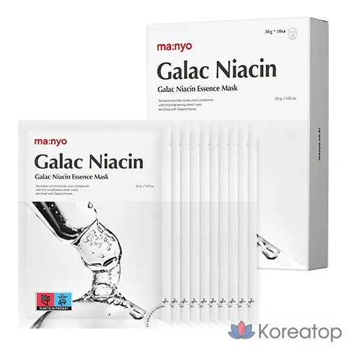 Тканевая маска для лица Manyo Galactomyces Niacin Essence Mask, 10 шт.