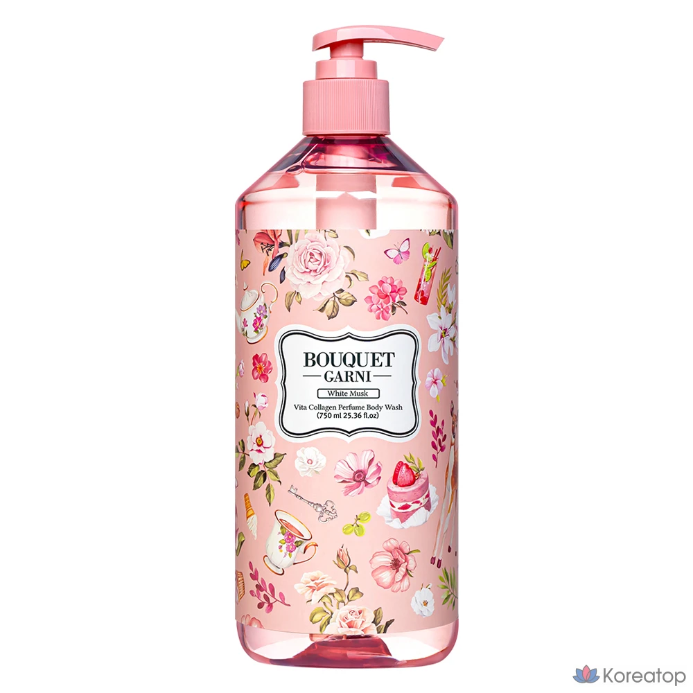Гель для душа Bouquet garni Vitamin Collagen Perfume Body Wash White Musk, 750 мл, 1 шт.