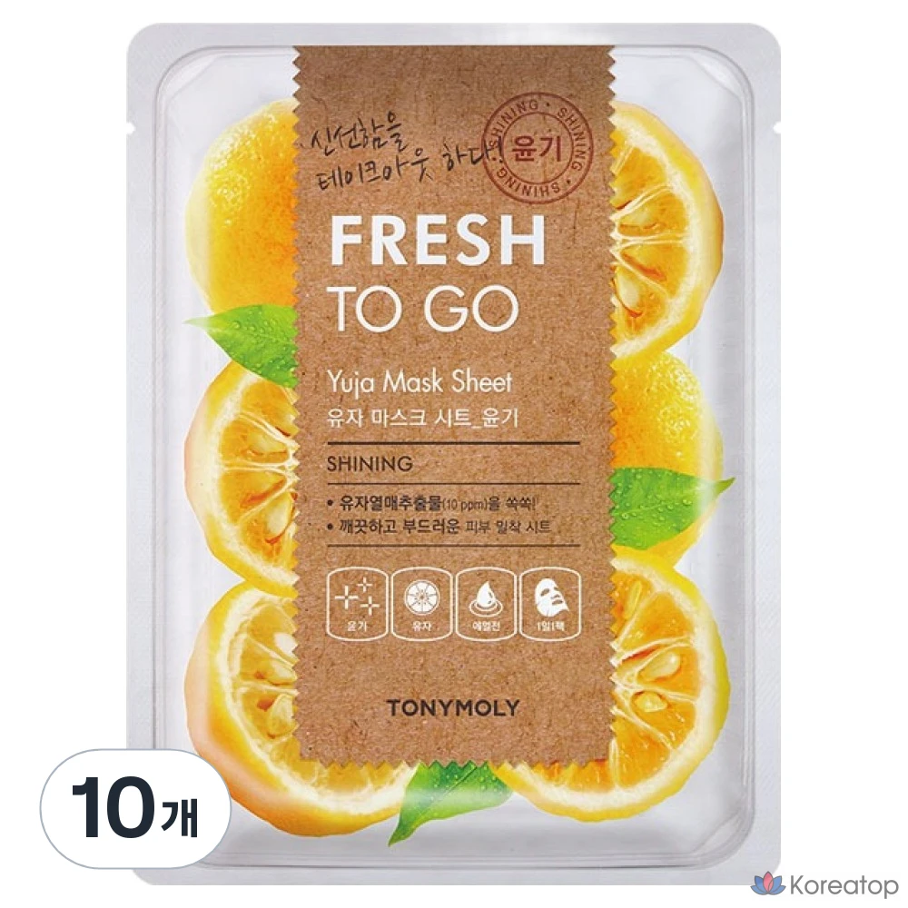Тканевая маска для лица Tony Moly Fresh Togo Mask Sheet Yuzu, 10 шт.