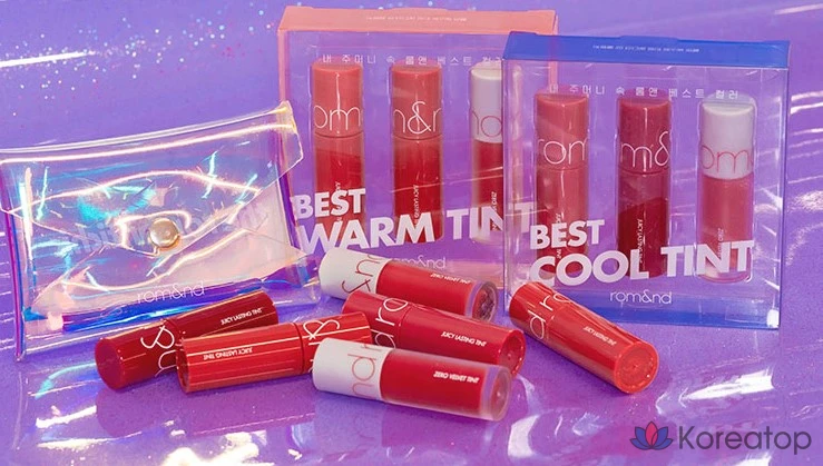 Тинт для губ ROM&ND Best Tint Edition 02, оттенок Cool Tone Pick, 3 шт.