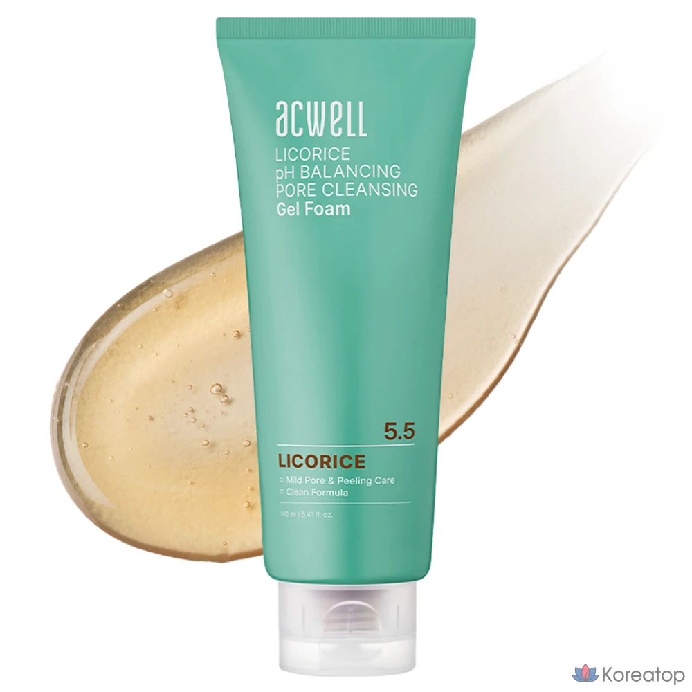 Очищающий гель-пена Acwell Licorice pH Balancing Pore Cleansing Gel Foam, 160 мл, 1 шт.