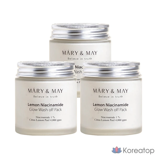 Пилинг Mary&amp;May Lemon Niacinamide Glow Wash-off Pack, 125 г, 3 шт.