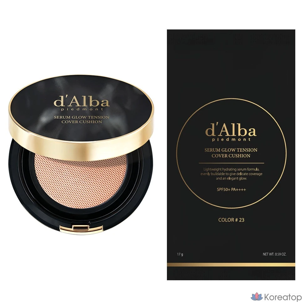 Кушон d'Alba Serum Glow Tension Cover Cushion, оттенок 23, 17 г + 17 г, 1 шт.
