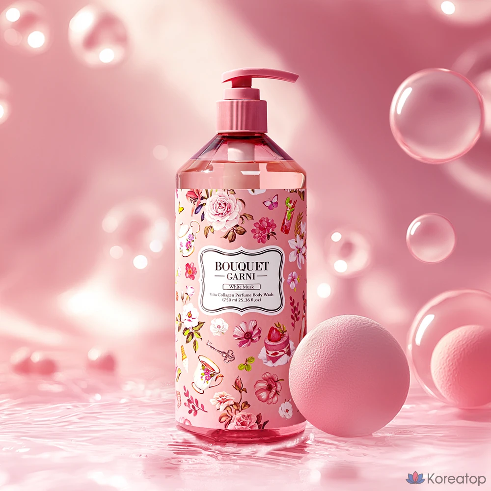 Гель для душа Bouquet garni Vitamin Collagen Perfume Body Wash White Musk, 750 мл, 1 шт.