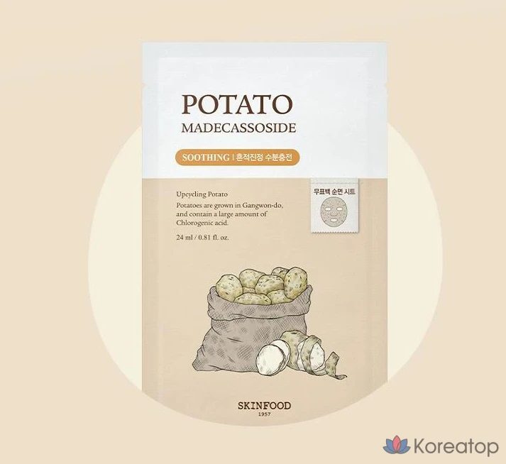 Тканевая маска для лица Skinfood Potato Madecassoside Mask Pack, 60 шт., фото 5