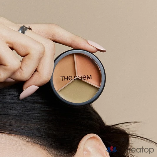 Консилер The Saem Cover Perfection Triple Pot Concealer, оттенок 01 Correct Beige, 13.5 г, 1 шт.