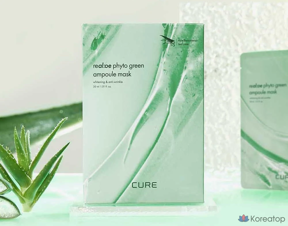 Тканевая маска для лица KIM JEONG MOON Aloe La Sense Roe Cure Realoe Phyto Green Ampoule Mask, 10 шт.