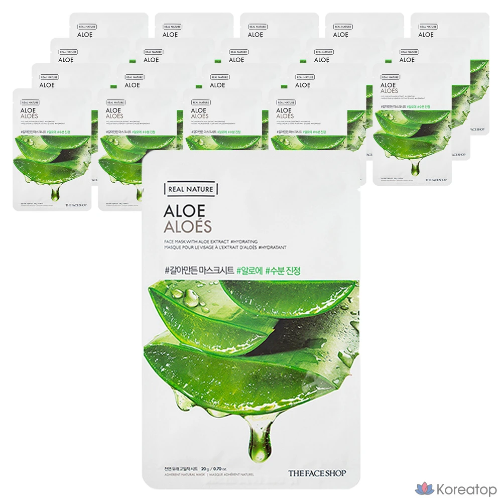 Тканевая маска для лица The Face Shop Real Nature Aloe Mask Sheet, 20 шт.