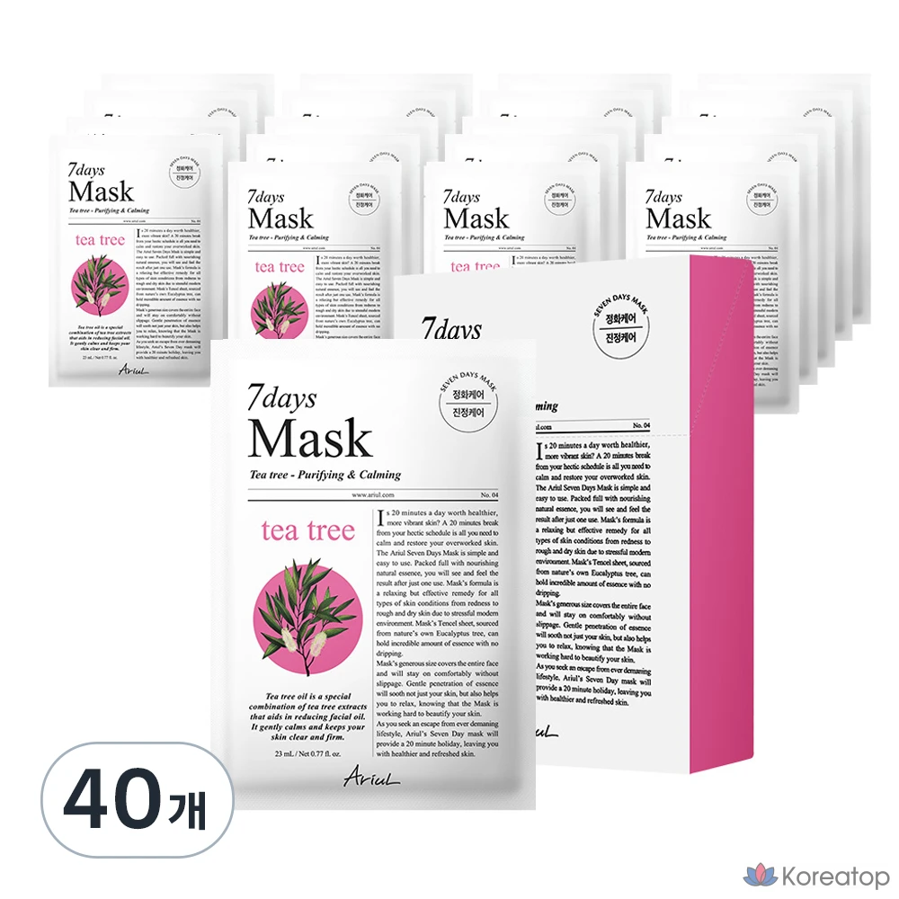 Тканевая маска для лица Ariul 7 Days Tea Tree M Mask, 40 шт.